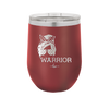 Breast Cancer Warrior Woman With Bow - Laser Engraved Stainless Steel Drinkware - 1519 -