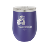 Breast Cancer Warrior Woman With Bow - Laser Engraved Stainless Steel Drinkware - 1519 -