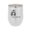 Breast Cancer Warrior Woman With Bow - Laser Engraved Stainless Steel Drinkware - 1519 -
