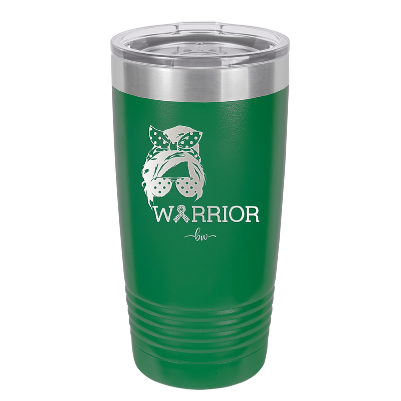 Breast Cancer Warrior Woman With Bow - Laser Engraved Stainless Steel Drinkware - 1519 -