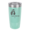 Breast Cancer Warrior Woman With Bow - Laser Engraved Stainless Steel Drinkware - 1519 -