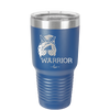 Breast Cancer Warrior Woman With Bow - Laser Engraved Stainless Steel Drinkware - 1519 -