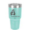 Breast Cancer Warrior Woman With Bow - Laser Engraved Stainless Steel Drinkware - 1519 -