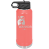 Breast Cancer Warrior Woman With Bow - Laser Engraved Stainless Steel Drinkware - 1519 -