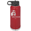 Breast Cancer Warrior Woman With Bow - Laser Engraved Stainless Steel Drinkware - 1519 -