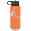 Breast Cancer Warrior Woman With Bow - Laser Engraved Stainless Steel Drinkware - 1519 -