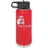 Breast Cancer Warrior Woman With Bow - Laser Engraved Stainless Steel Drinkware - 1519 -