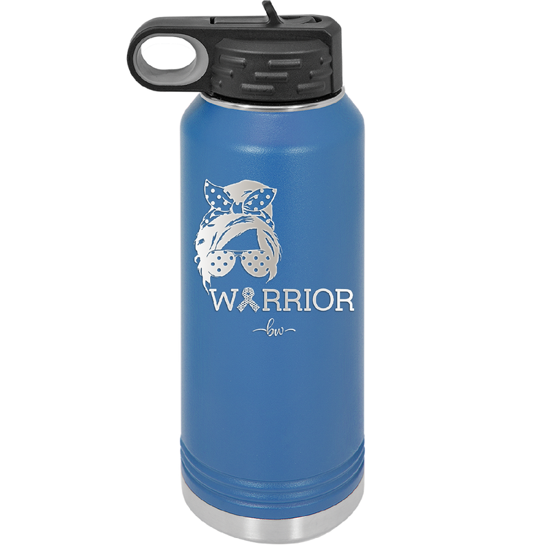 Breast Cancer Warrior Woman With Bow - Laser Engraved Stainless Steel Drinkware - 1519 -
