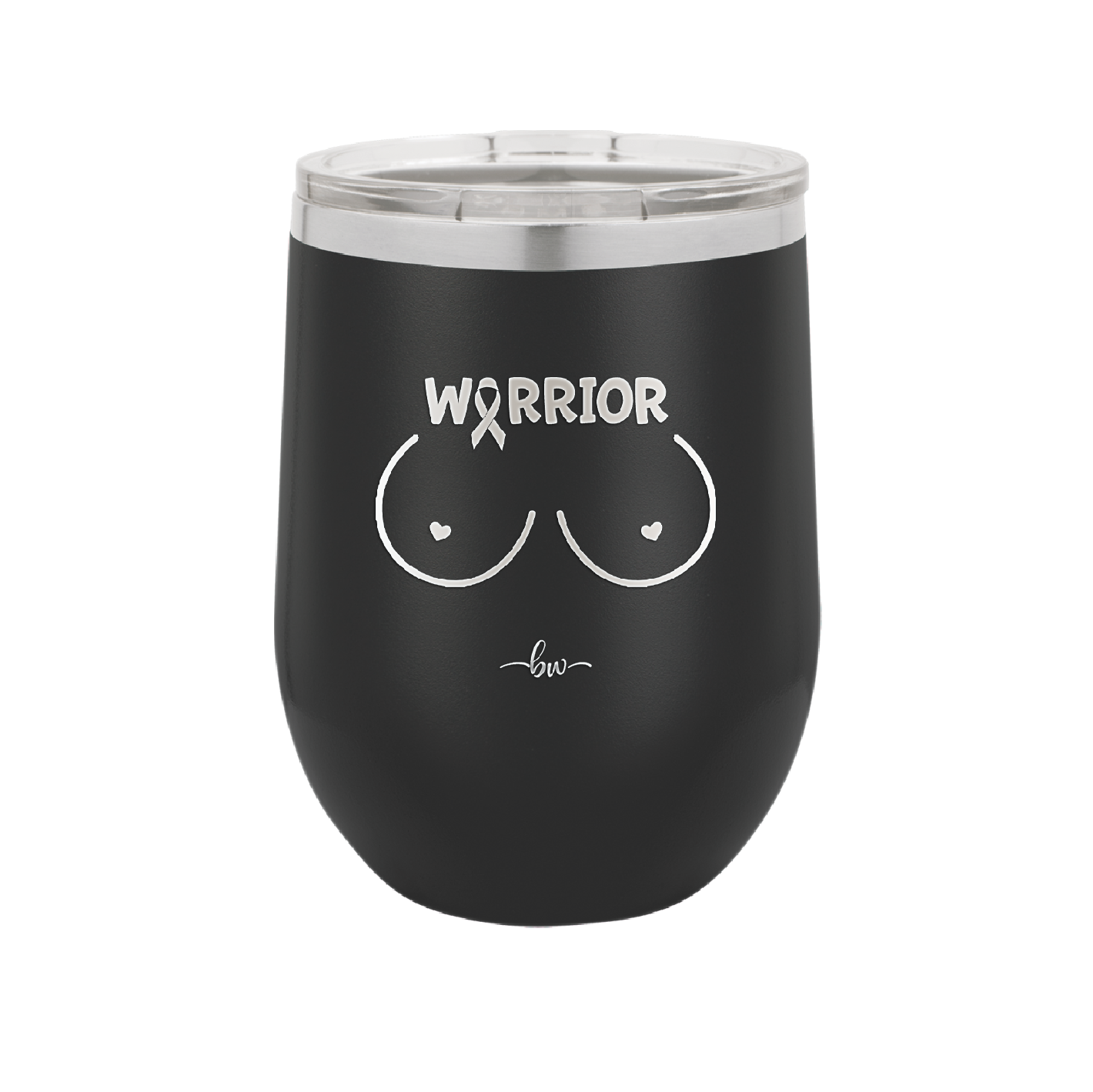 Warrior Breast Cancer Boobs - Laser Engraved Stainless Steel Drinkware - 1520 -