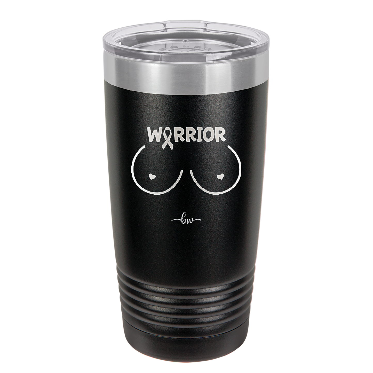 Warrior Breast Cancer Boobs - Laser Engraved Stainless Steel Drinkware - 1520 -