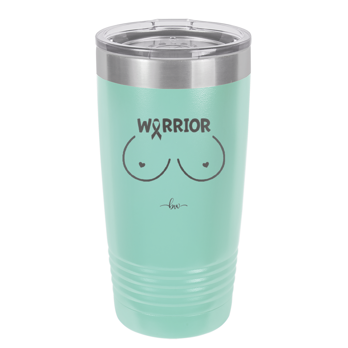 Warrior Breast Cancer Boobs - Laser Engraved Stainless Steel Drinkware - 1520 -