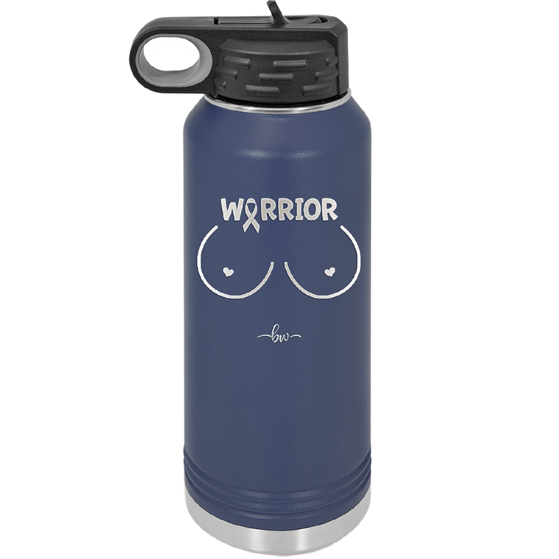 Warrior Breast Cancer Boobs - Laser Engraved Stainless Steel Drinkware - 1520 -