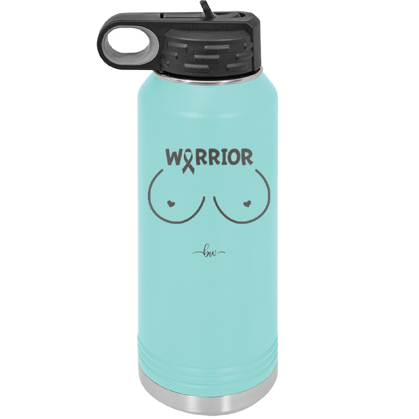 Warrior Breast Cancer Boobs - Laser Engraved Stainless Steel Drinkware - 1520 -
