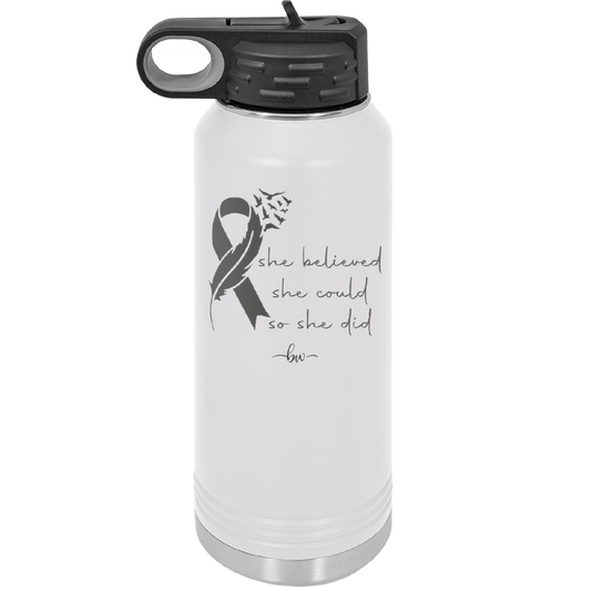 She Believed She Could So She Did Breast Cancer - Laser Engraved Stainless Steel Drinkware - 1521 -