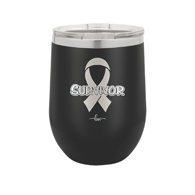 Breast Cancer Survivor Ribbon - Laser Engraved Stainless Steel Drinkware - 1522 -