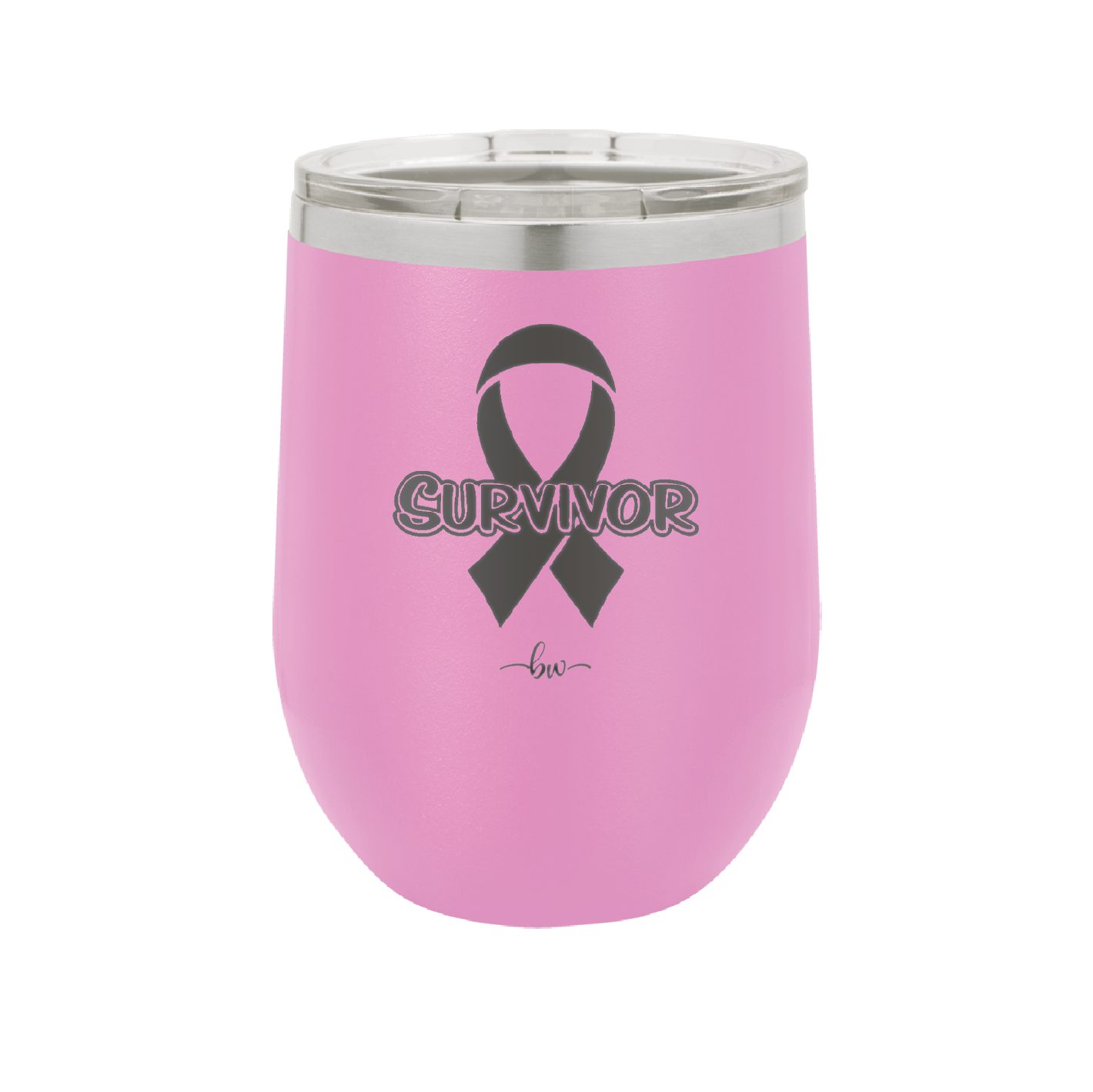 Breast Cancer Survivor Ribbon - Laser Engraved Stainless Steel Drinkware - 1522 -