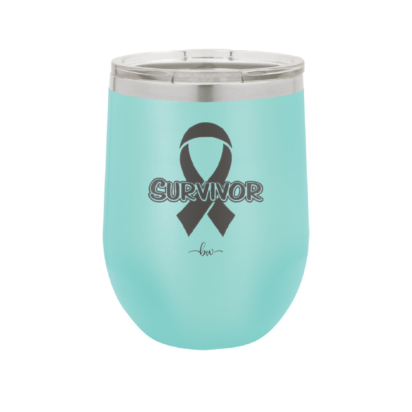 Breast Cancer Survivor Ribbon - Laser Engraved Stainless Steel Drinkware - 1522 -