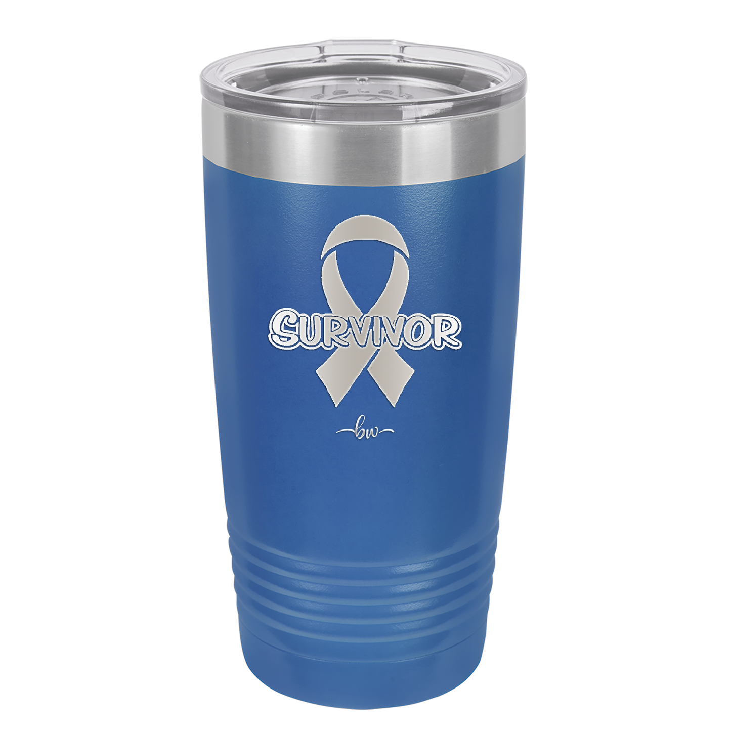 Breast Cancer Survivor Ribbon - Laser Engraved Stainless Steel Drinkware - 1522 -