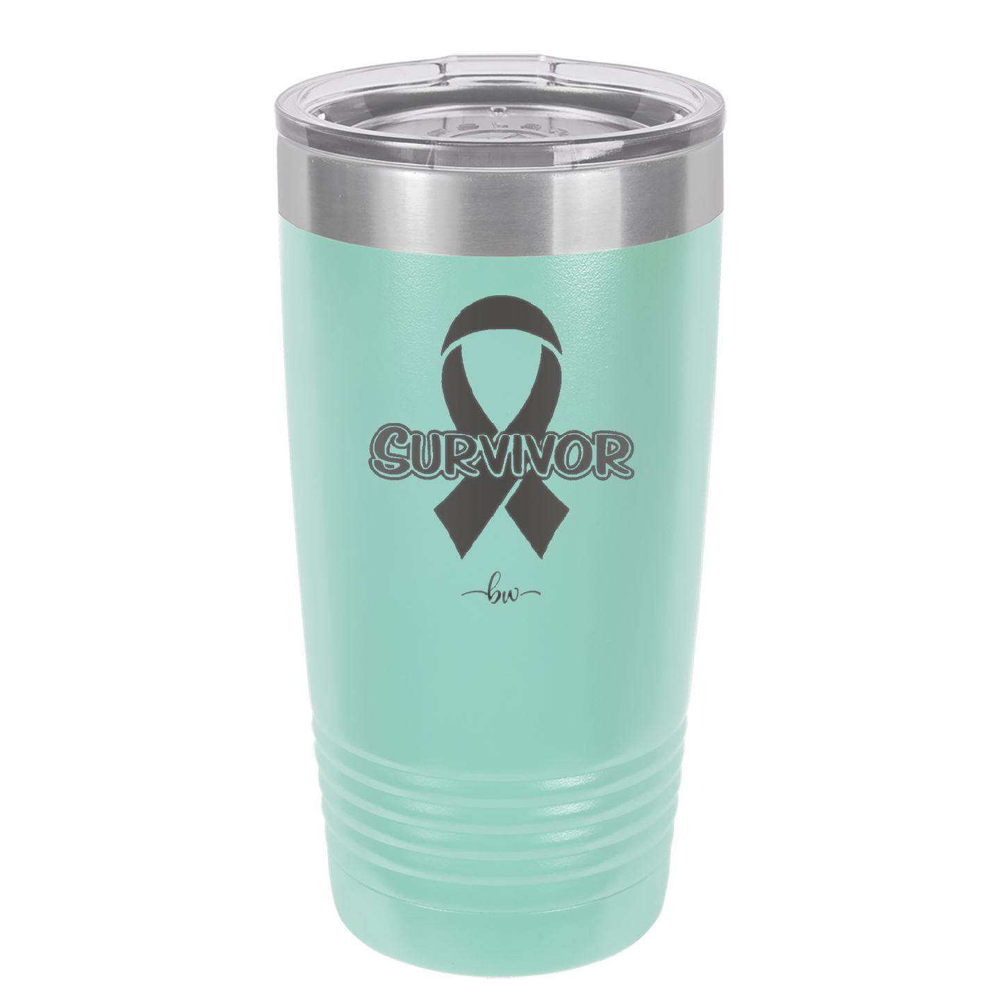 Breast Cancer Survivor Ribbon - Laser Engraved Stainless Steel Drinkware - 1522 -