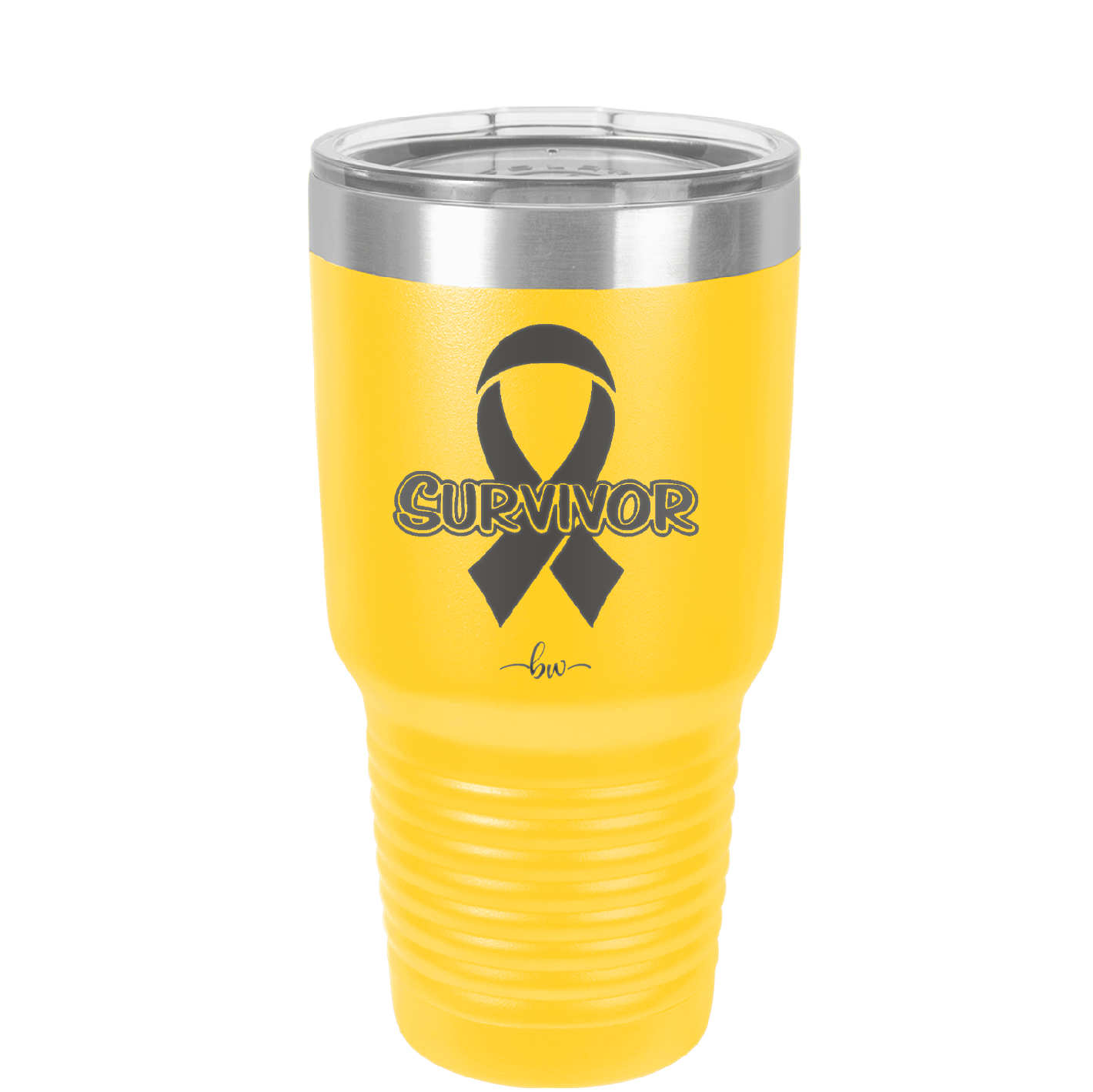 Breast Cancer Survivor Ribbon - Laser Engraved Stainless Steel Drinkware - 1522 -