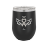 Breast Cancer Ribbon Wings Halo - Laser Engraved Stainless Steel Drinkware - 1523 -