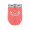 Breast Cancer Ribbon Wings Halo - Laser Engraved Stainless Steel Drinkware - 1523 -