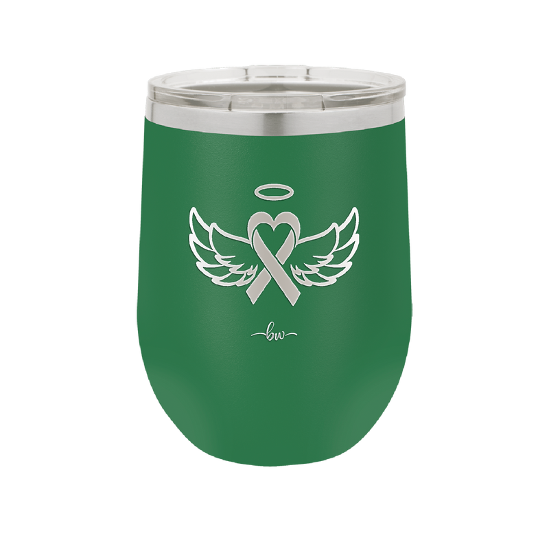 Breast Cancer Ribbon Wings Halo - Laser Engraved Stainless Steel Drinkware - 1523 -