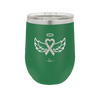 Breast Cancer Ribbon Wings Halo - Laser Engraved Stainless Steel Drinkware - 1523 -