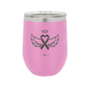 Breast Cancer Ribbon Wings Halo - Laser Engraved Stainless Steel Drinkware - 1523 -