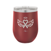 Breast Cancer Ribbon Wings Halo - Laser Engraved Stainless Steel Drinkware - 1523 -