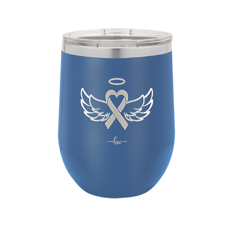 Breast Cancer Ribbon Wings Halo - Laser Engraved Stainless Steel Drinkware - 1523 -