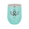 Breast Cancer Ribbon Wings Halo - Laser Engraved Stainless Steel Drinkware - 1523 -