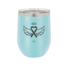 Breast Cancer Ribbon Wings Halo - Laser Engraved Stainless Steel Drinkware - 1523 -