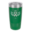 Breast Cancer Ribbon Wings Halo - Laser Engraved Stainless Steel Drinkware - 1523 -