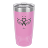 Breast Cancer Ribbon Wings Halo - Laser Engraved Stainless Steel Drinkware - 1523 -