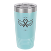 Breast Cancer Ribbon Wings Halo - Laser Engraved Stainless Steel Drinkware - 1523 -