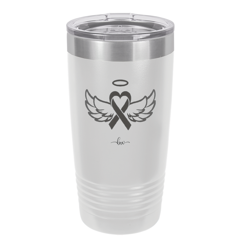 Breast Cancer Ribbon Wings Halo - Laser Engraved Stainless Steel Drinkware - 1523 -