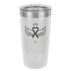 Breast Cancer Ribbon Wings Halo - Laser Engraved Stainless Steel Drinkware - 1523 -