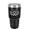 Breast Cancer Ribbon Wings Halo - Laser Engraved Stainless Steel Drinkware - 1523 -