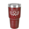 Breast Cancer Ribbon Wings Halo - Laser Engraved Stainless Steel Drinkware - 1523 -