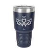 Breast Cancer Ribbon Wings Halo - Laser Engraved Stainless Steel Drinkware - 1523 -