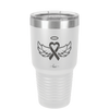 Breast Cancer Ribbon Wings Halo - Laser Engraved Stainless Steel Drinkware - 1523 -