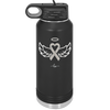 Breast Cancer Ribbon Wings Halo - Laser Engraved Stainless Steel Drinkware - 1523 -