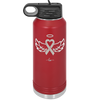 Breast Cancer Ribbon Wings Halo - Laser Engraved Stainless Steel Drinkware - 1523 -