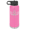 Breast Cancer Ribbon Wings Halo - Laser Engraved Stainless Steel Drinkware - 1523 -