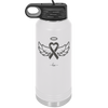 Breast Cancer Ribbon Wings Halo - Laser Engraved Stainless Steel Drinkware - 1523 -