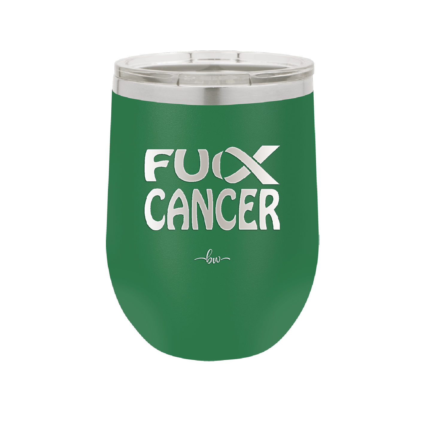 Fuck Cancer with Ribbon - Laser Engraved Stainless Steel Drinkware - 1524 -