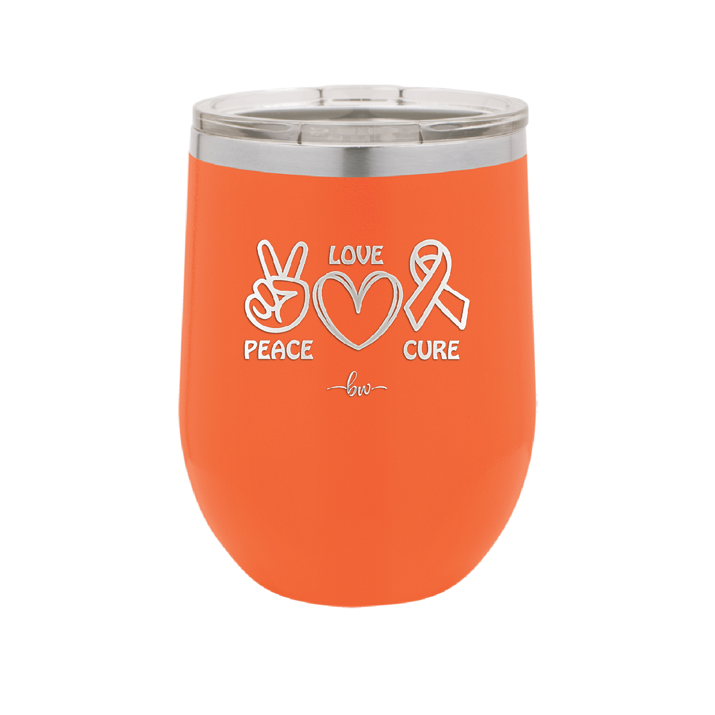 Peace Love Cure Cancer - Laser Engraved Stainless Steel Drinkware - 1525 -