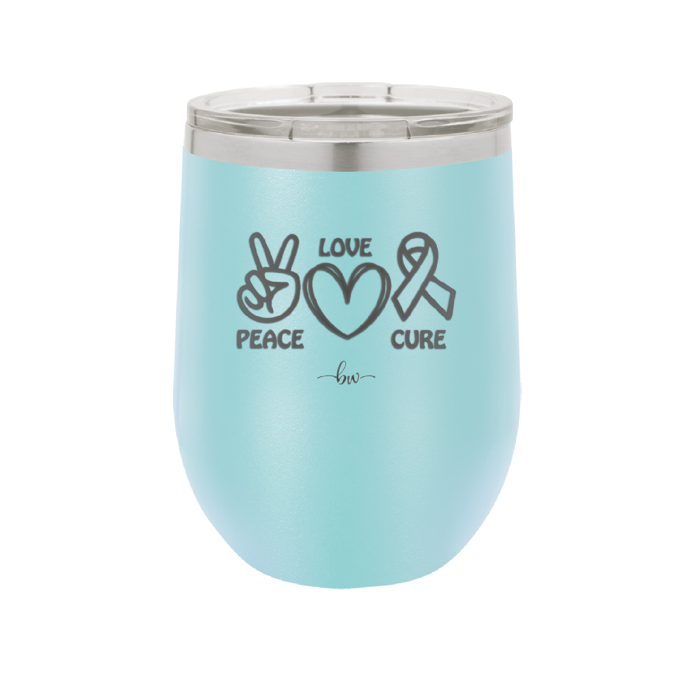 Peace Love Cure Cancer - Laser Engraved Stainless Steel Drinkware - 1525 -