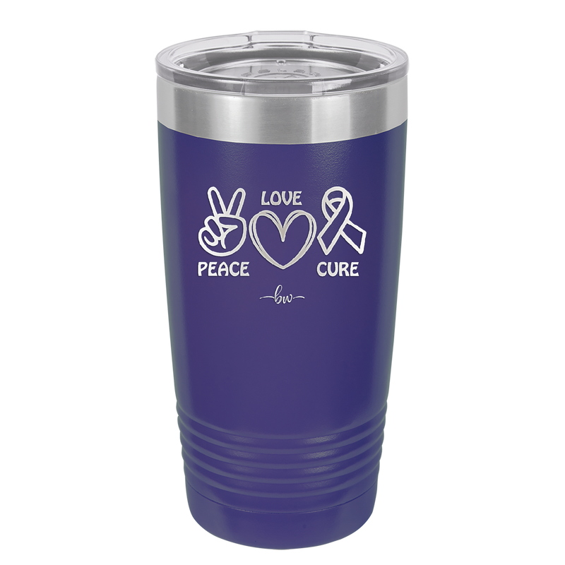 Peace Love Cure Cancer - Laser Engraved Stainless Steel Drinkware - 1525 -